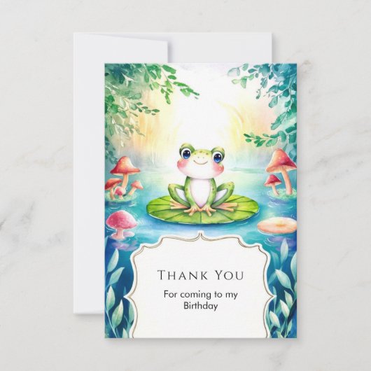 Magischer Aquarellfrosch zum Geburtstag Dankeskarte (Vorderseite)