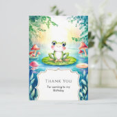 Magischer Aquarellfrosch zum Geburtstag Dankeskarte (Stehend Vorderseite)