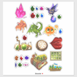 Magischer Aufkleber-Pack Kristalle Fantasy-Drache  Aufkleber