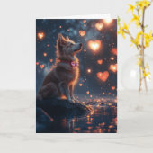 Magischer Australischer Kelpie Valentinstag Karte (Gelbe Blume)