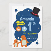 Magischer Bär 1. Geburtstag Einladung (Vorderseite)