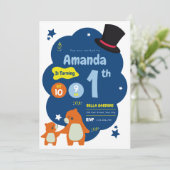 Magischer Bär 1. Geburtstag Einladung (Stehend Vorderseite)