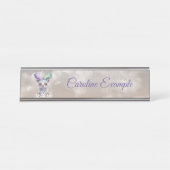 Magischer Bärenkub in pastellfarbenem Glitzer. Schreibtischnamensplakette (Vorderseite )