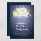 Magischer Baum 1, strahlend blaue Hochzeit Einladung (Vorne/Hinten)