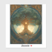 Magischer Baum des Lebens Surreale Natur Kunst Aufkleber (Blatt)