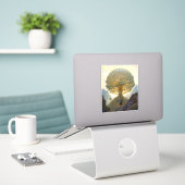 Magischer Baum des Lebens Surreale Natur Kunst Aufkleber (Laptop auf Schreibtisch)