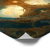 Magischer Baum des Lebens Surreale Natur Kunst Poster (Ecke)