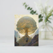 Magischer Baum des Lebens Surreale Natur Kunst Postkarte (Stehend Vorderseite)
