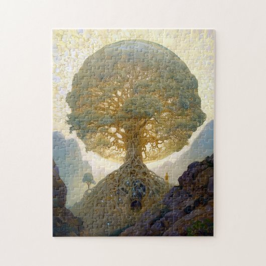 Magischer Baum des Lebens Surreale Natur Kunst Puzzle (Vertikal)