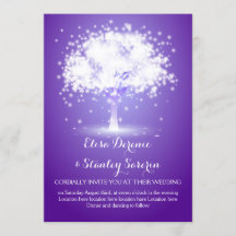 Magischer Baum, funkelnde Lichter lila Hochzeit