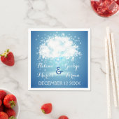 Magischer Baum mit glitzerndem Licht blaue Hochzei Serviette (Beispiel)