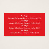 Magischer Baum, Weihnachten Party Raffle Tickets (Rückseite)