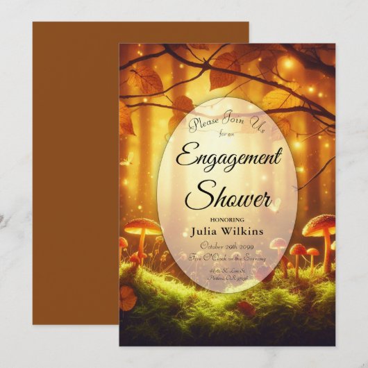Magischer Bernsteinwald Fairytale Verlobung Dusche Einladung (Vorne/Hinten)