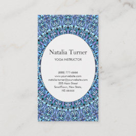 Magischer blauer Blumen-GartenMandala Visitenkarte