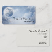 Magischer blauer Himmel mit flatternden Schwänen Visitenkarte (Vorne/Hinten)