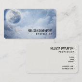 Magischer blauer Himmel mit flatternden Schwänen Visitenkarte (Vorne/Hinten)