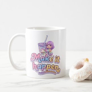 Magischer Boba-Tee Chibi-Mädchen - "Mach es wahr"  Kaffeetasse