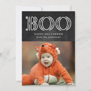 Magischer Boo Halloween-Fotokarte Feiertagskarte