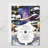 Magischer Broom Fun Wizard Geburtstag Einladung (Vorderseite)