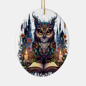 Magischer Bücher-Owl Keramik Ornament (Rechts)