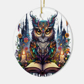 Magischer Bücher-Owl Keramik Ornament (Links)