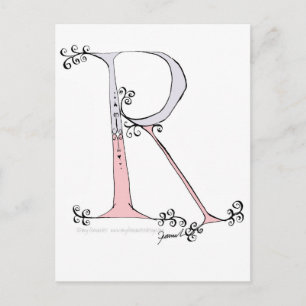 Magischer Buchstabe R aus dem Entwurf eines tony f Postkarte