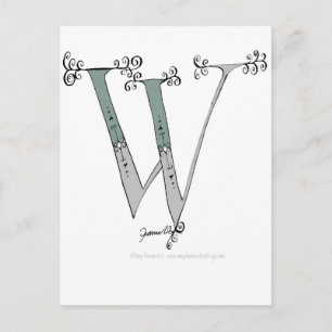 Magischer Buchstabe W aus Tony Farandes-Design Postkarte