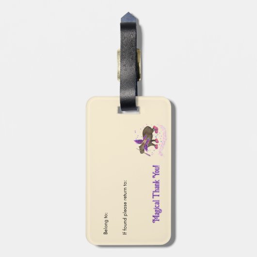 Magischer Capyfee Gepäckanhänger (Rückseite vertikal)