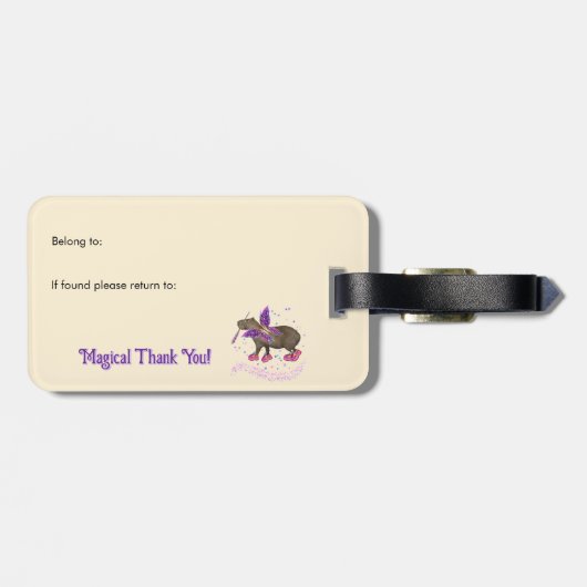 Magischer Capyfee Gepäckanhänger (Rückseite horizontal)