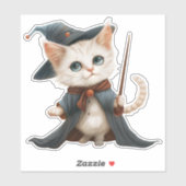 Magischer Cat Wizard/Hexenaufkleber Aufkleber (Blatt)