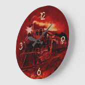 Magischer Dampfzug Motor Viktorianisch Train Große Wanduhr (Winkel)