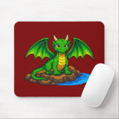 Magischer Drache auf den Felsen Mousepad (Mit Mouse)