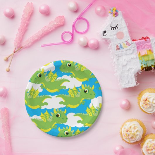 Magischer Drache Niedlich 1. Geburtstag Teller (Party)