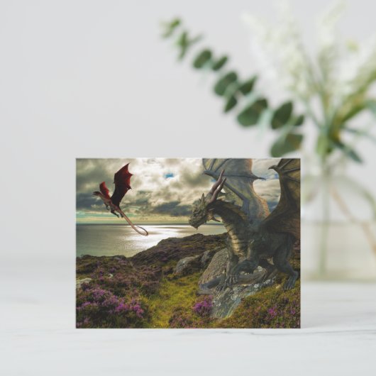 Magischer Drachenkletter Postkarte (Stehend Vorderseite)