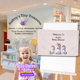 Magischer Einhorn-Baby-Shower-Banner Banner