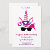 Magischer Einhorn-Geburtstag Einladung (Vorne/Hinten)