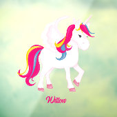 Magischer Einhorn-Individuelle Name oder Text Fensteraufkleber (Blatt 3)