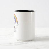 Magischer Einhorn-Kaffee-trinkender Liebhaber Zweifarbige Tasse (Mittel)
