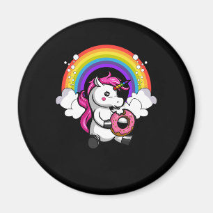 Magischer Einhorn-Krapfen-Liebhaber-Regenbogen Magnet