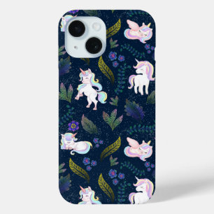Magischer Einhorn-Nachtwald-Nahtloses Muster Case-Mate iPhone Hülle