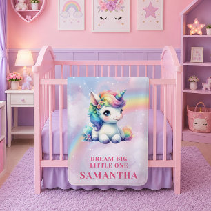 Magischer Einhorn Regenbogen Babydecke Geburtstags Fleecedecke