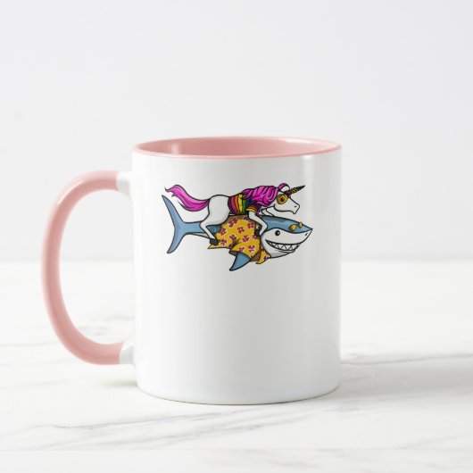 Magischer Einhorn-Reithaifisch-lustiger Ozean Tasse (Links)