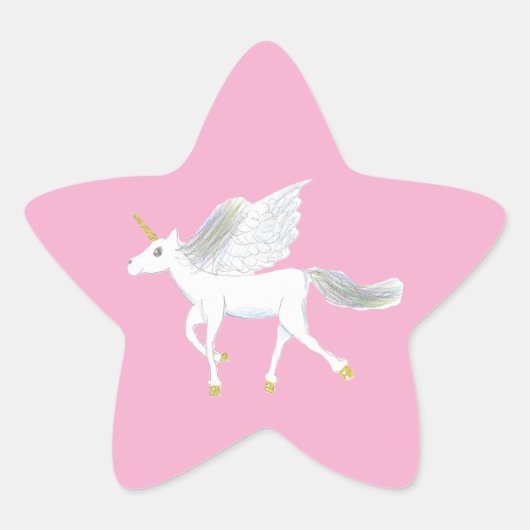Magischer Einhorn-Stern-Aufkleber Stern-Aufkleber (Vorderseite)