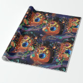 Magischer Elf & Vogel Whimsical Weihnachten Geschenkpapier (Ungerollt)