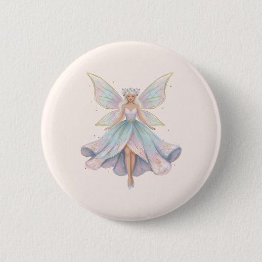 Magischer Engel Feen Pastellfarben Button (Vorderseite)