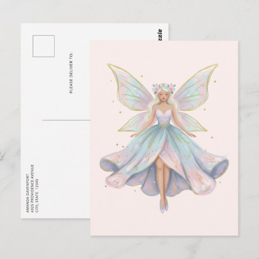 Magischer Engel Feen Pastellfarben Postkarte (Vorne/Hinten)