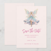 Magischer Engel Feen Pastellfarben Save The Date (Vorne/Hinten)