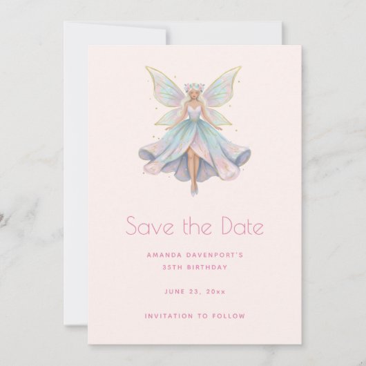 Magischer Engel Feen Pastellfarben Save The Date (Vorderseite)