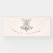 Magischer Engel-Feenkuchen-Geburtstag Banner (Horizontal)