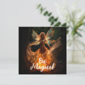 Magischer Fairy Angel mit Flügeln in Forest Pixie Einladung (Stehend Vorderseite)